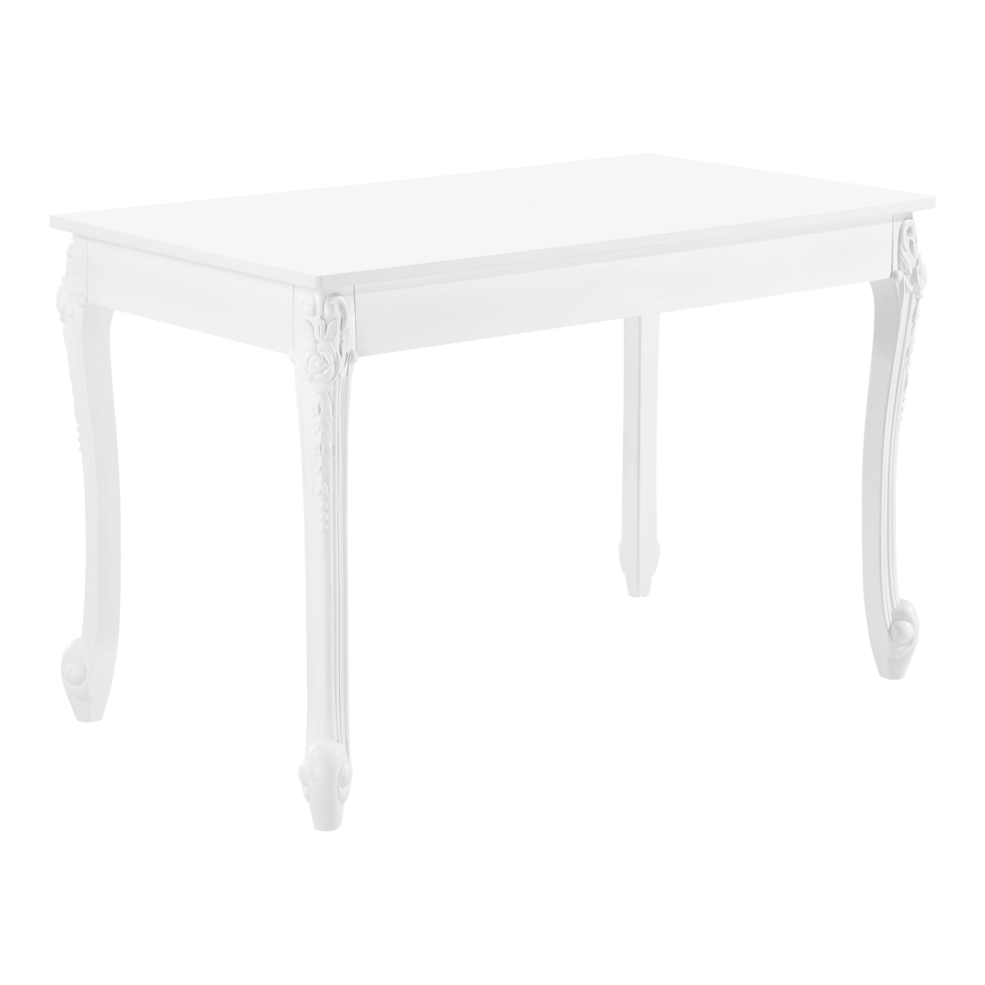 foto del prodotto tavolo da pranzo rettangolare dal design elegante per 4 persone mdf plastica 116 x 66 x 76 cm bianco 03 0006265