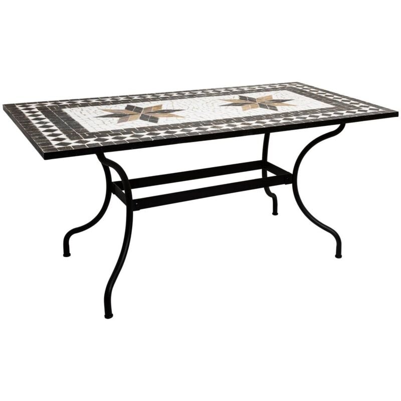 foto del prodotto tavolo da pranzo rettangolare kipos in mosaico nero l160cm atmosphera cr ateur d int rieur