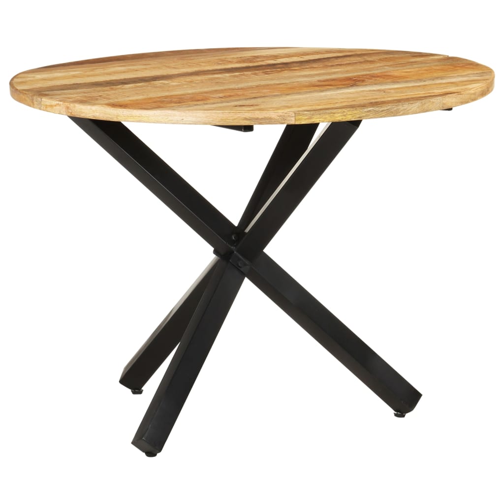 foto del prodotto tavolo da pranzo rotondo 100x100x75 cm massello di mango grezzo cod mxl 72298
