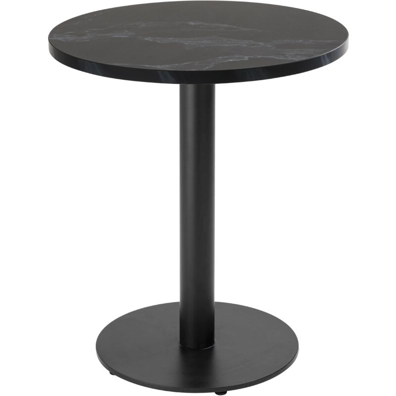 foto del prodotto tavolo da pranzo rotondo 60 cm pied nero e rivestimento in marmo nero