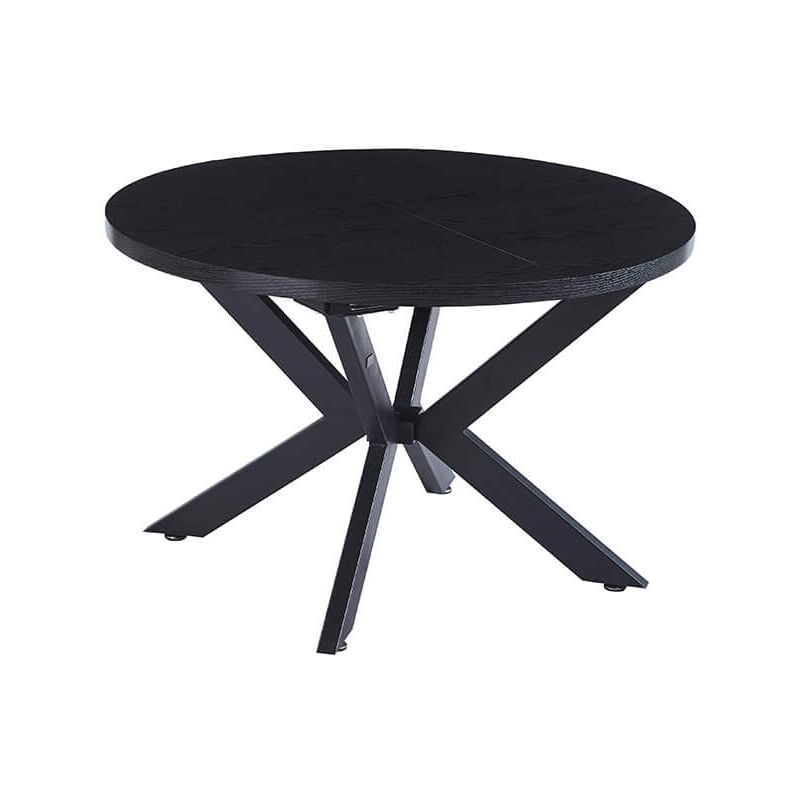 foto del prodotto tavolo da pranzo rotondo allungabile aventura con base a stella 120 160 x 120 cm colore rovere scuro home deluxe