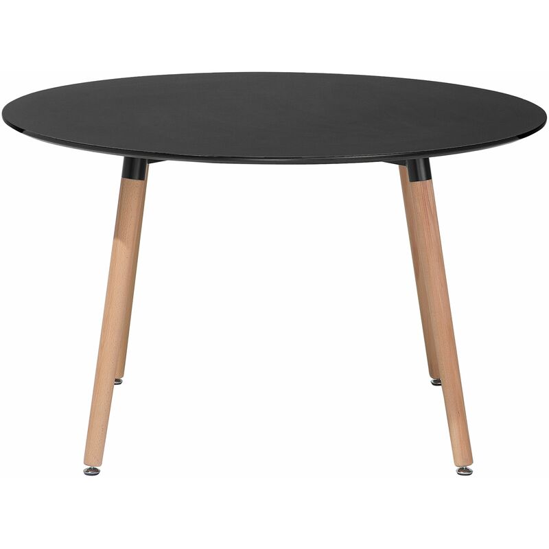 foto del prodotto tavolo da pranzo rotondo in legno di faggio nero 120 cm bovio