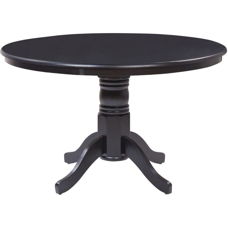 foto del prodotto tavolo da pranzo rotondo in legno retr con piedistallo 120 cm nero akron
