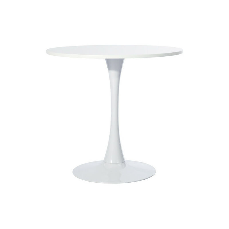 foto del prodotto tavolo da pranzo rotondo scandinavo per 2 4 persone per cucina soggiorno,legno ingegnerizzato e metallo,bianco,80x80x73cm bianco meubles cosy