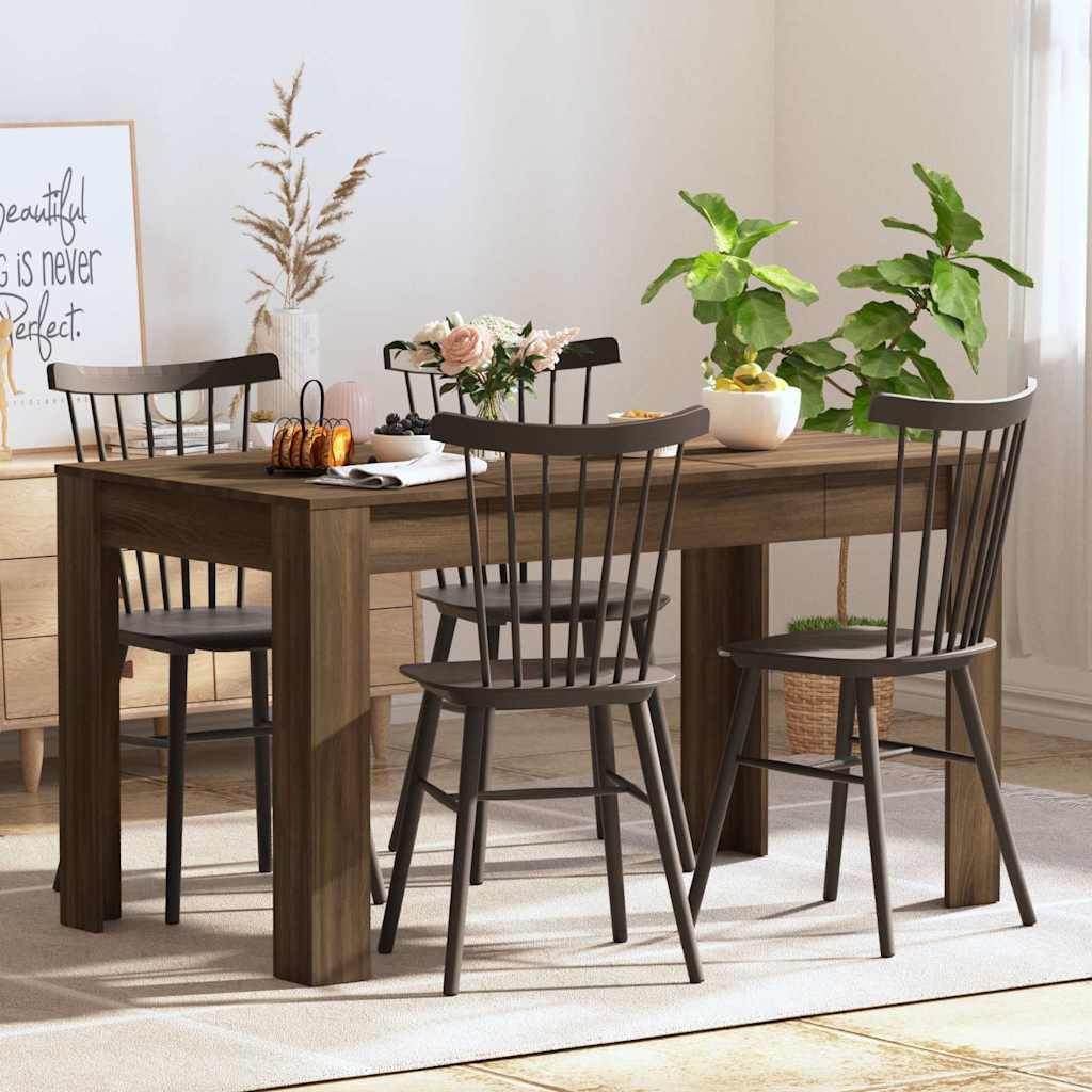 foto del prodotto tavolo da pranzo rovere marrone 140x74,5x76cm legno multistrato