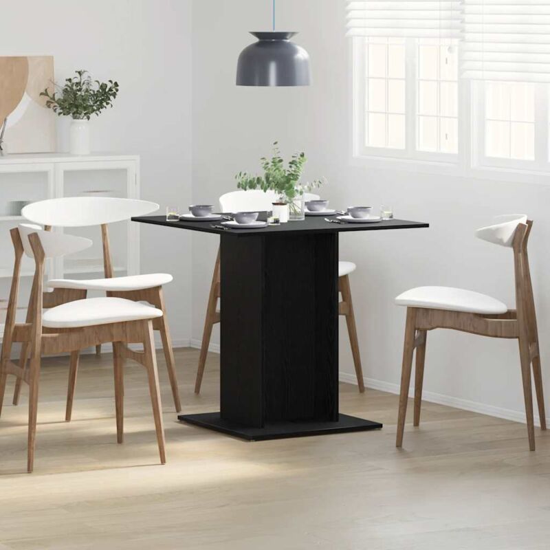 foto del prodotto tavolo da pranzo rovere nero 80x80x75 cm legno multistrato - vidaxl