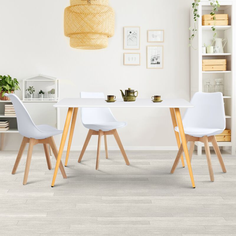 foto del prodotto tavolo da pranzo scandinavo per 6 persone bianco 120 cm sara