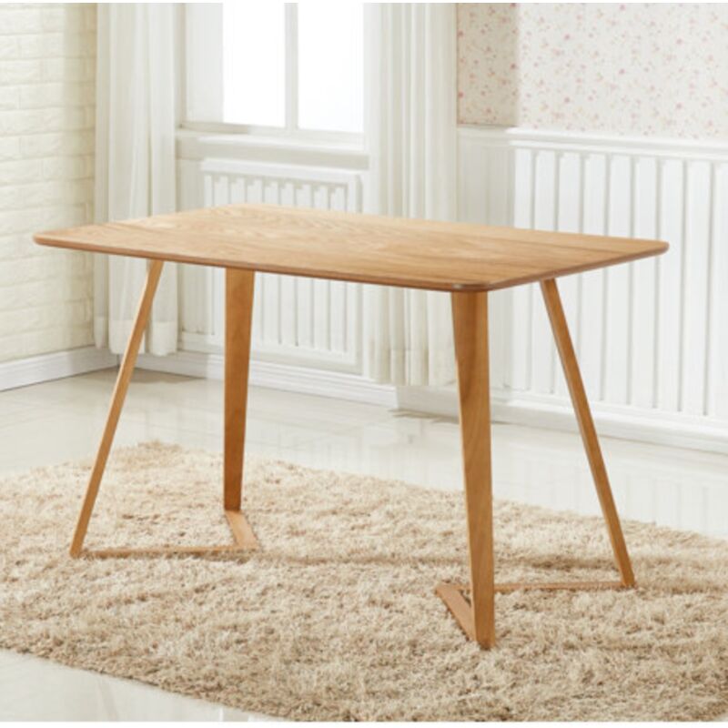 foto del prodotto tavolo da pranzo semplice dallas, gambe in legno massello e piano in plastica, rovere