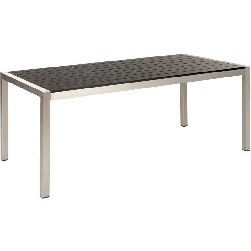 foto del prodotto tavolo da pranzo struttura in alluminio anodizzato nero e argento per 6 persone 180 x 90 cm vernio