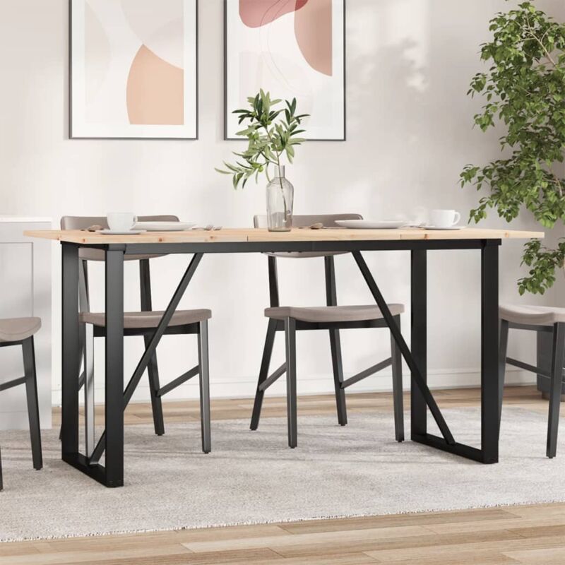 foto del prodotto tavolo da pranzo telaio a o 140x80x75 cm legno pino e acciaio vidaxl