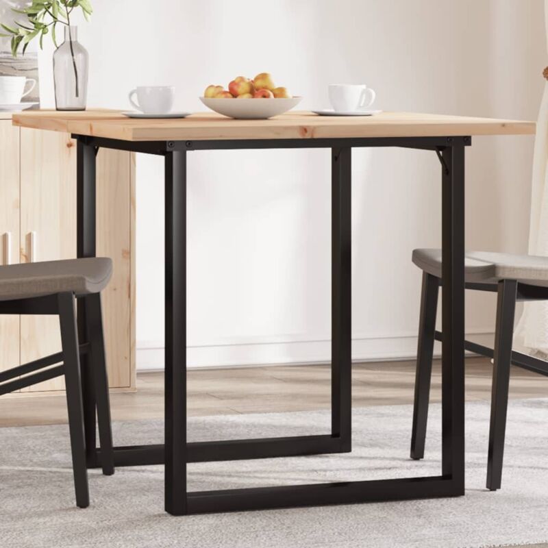 foto del prodotto tavolo da pranzo telaio a o 80x80x75,5 cm legno pino e acciaio vidaxl