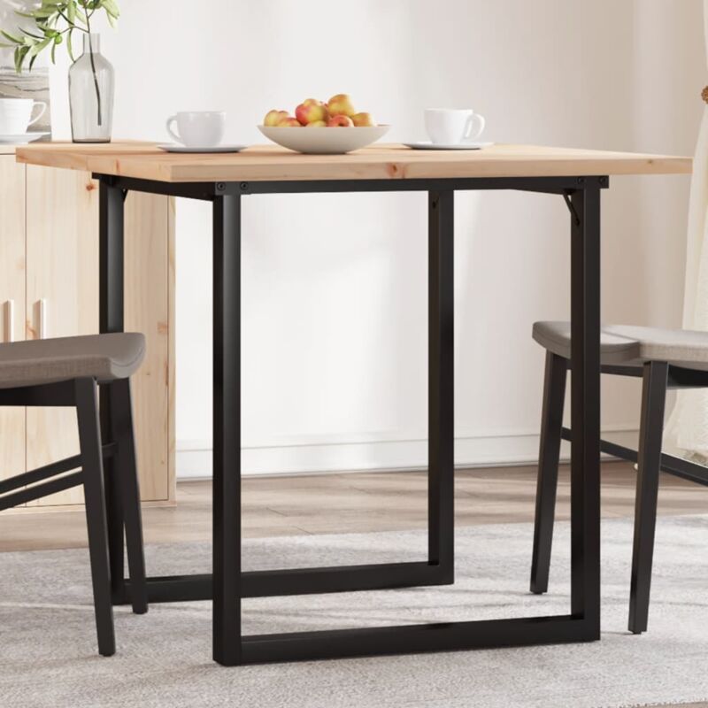foto del prodotto tavolo da pranzo telaio a o 90x90x75,5 cm legno pino e acciaio