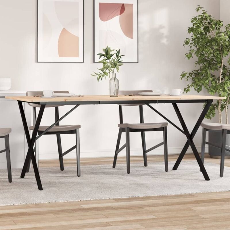 foto del prodotto tavolo da pranzo telaio a x 180x90x75 cm legno pino e acciaio vidaxl