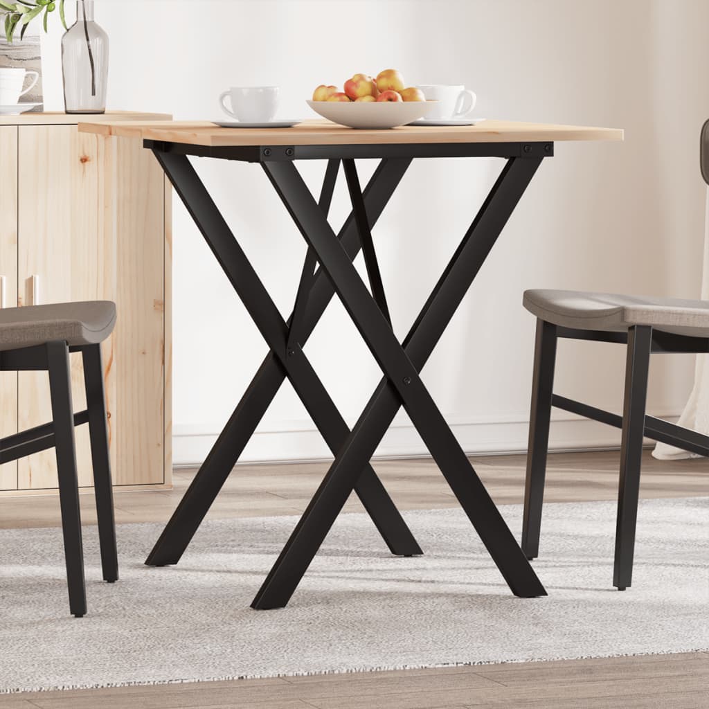 foto del prodotto tavolo da pranzo telaio a x 70x70x75 cm legno pino e acciaio