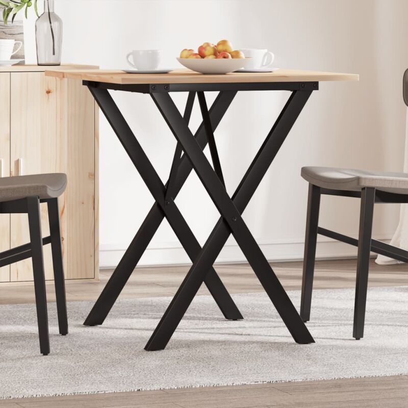 foto del prodotto tavolo da pranzo telaio a x 70x70x75 cm legno pino e acciaio vidaxl