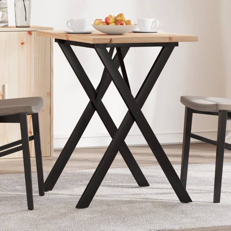 foto del prodotto tavolo da pranzo telaio a x 80x50x75,5 cm legno pino e acciaio vidaxl