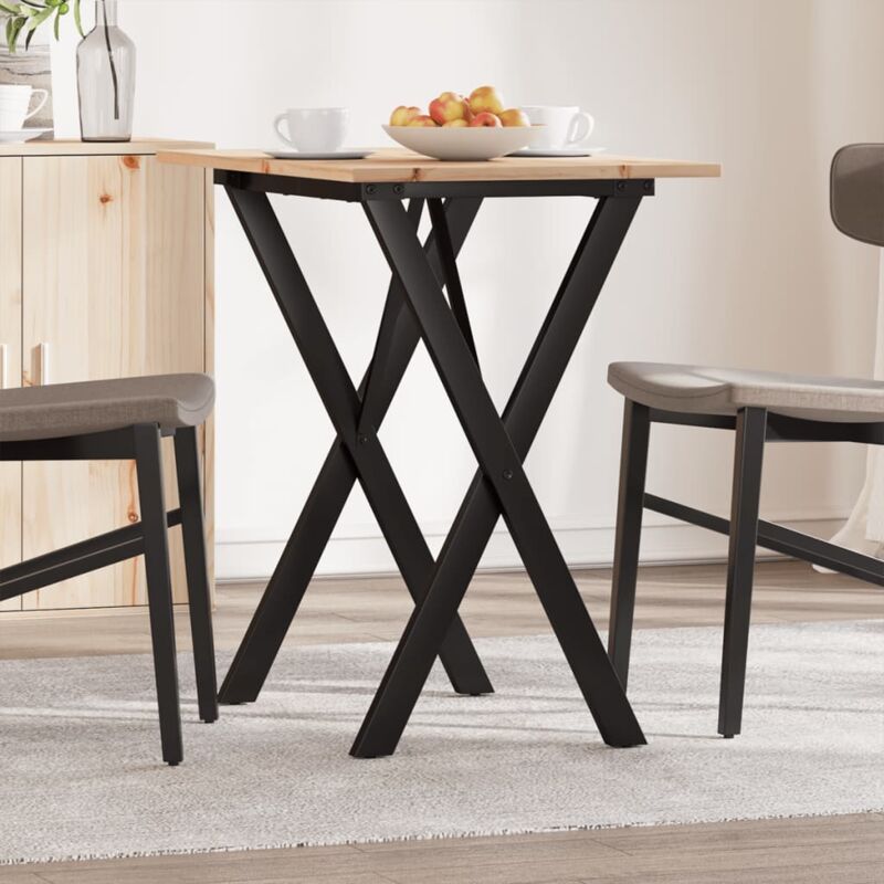 foto del prodotto tavolo da pranzo telaio a x 80x50x75 cm legno pino e acciaio vidaxl