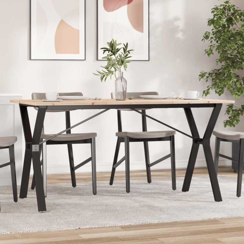 foto del prodotto tavolo da pranzo telaio a y 160x80x75 cm legno pino e acciaio vidaxl