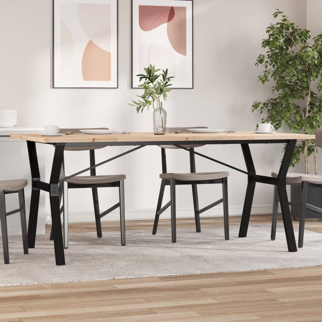 foto del prodotto tavolo da pranzo telaio a y 180x90x75,5 cm legno pino e acciaio