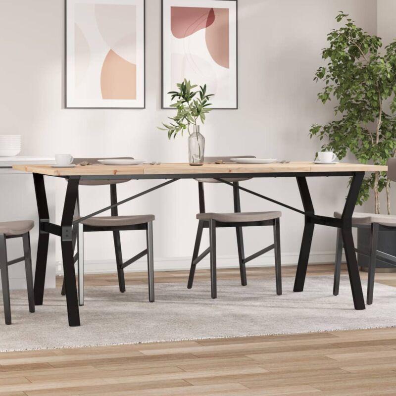foto del prodotto tavolo da pranzo telaio a y 180x90x75,5 cm legno pino e acciaio vidaxl