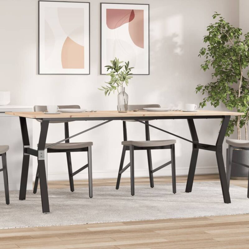 foto del prodotto tavolo da pranzo telaio a y 180x90x75 cm legno pino e acciaio vidaxl