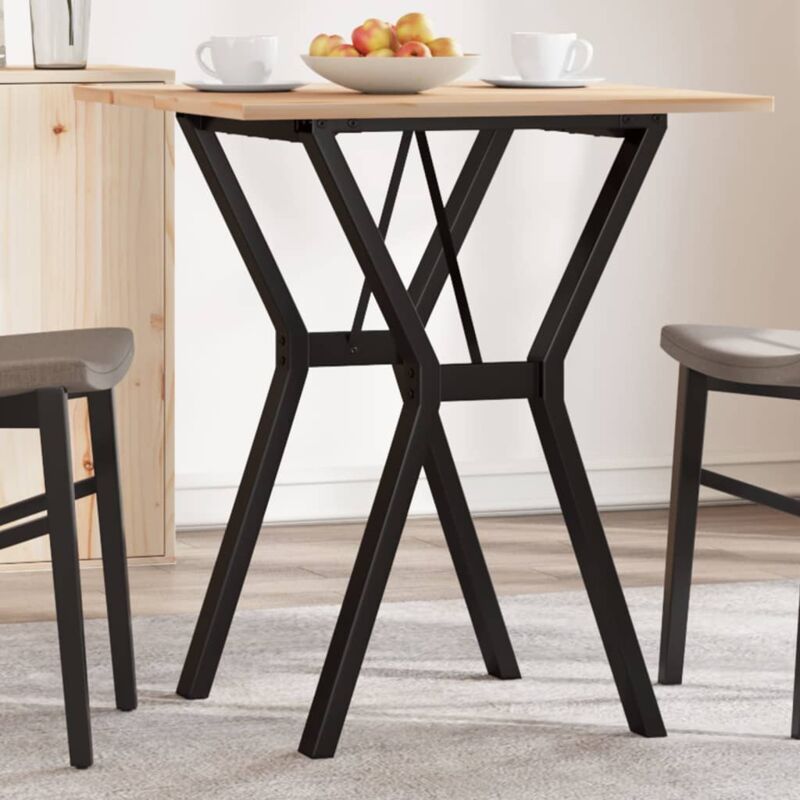 foto del prodotto tavolo da pranzo telaio a y 60x60x75 cm legno pino e acciaio vidaxl
