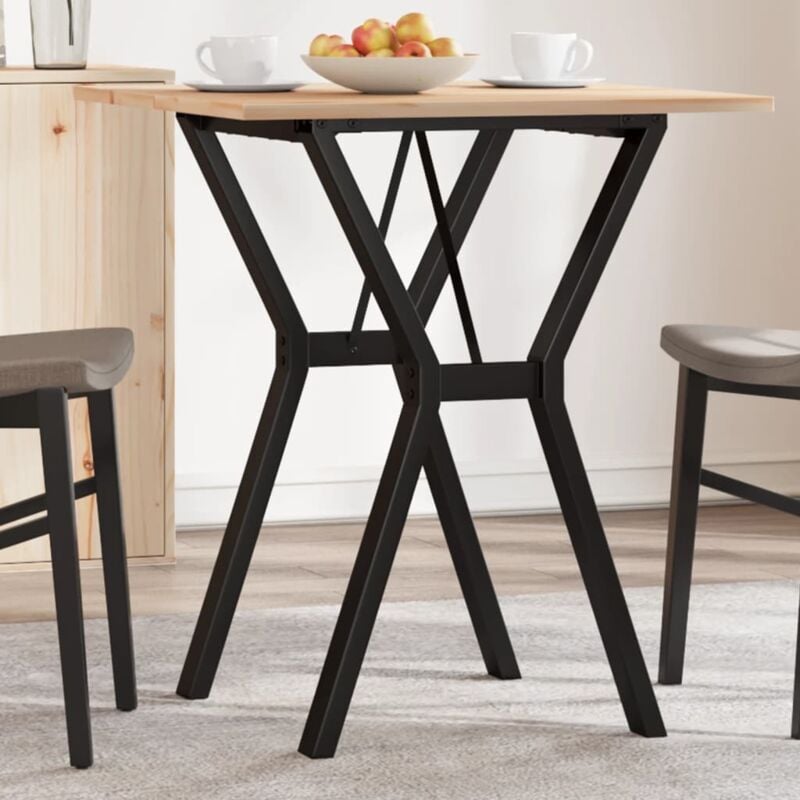 foto del prodotto tavolo da pranzo telaio a y 70x70x75 cm legno pino e acciaio - vidaxl