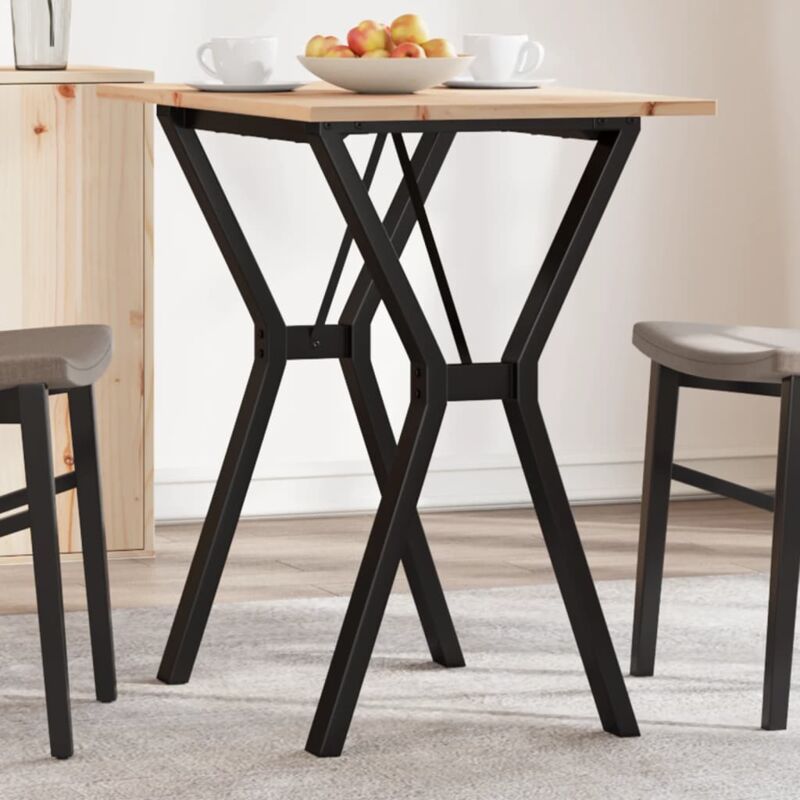 foto del prodotto tavolo da pranzo telaio a y 80x50x75 cm legno pino e acciaio vidaxl