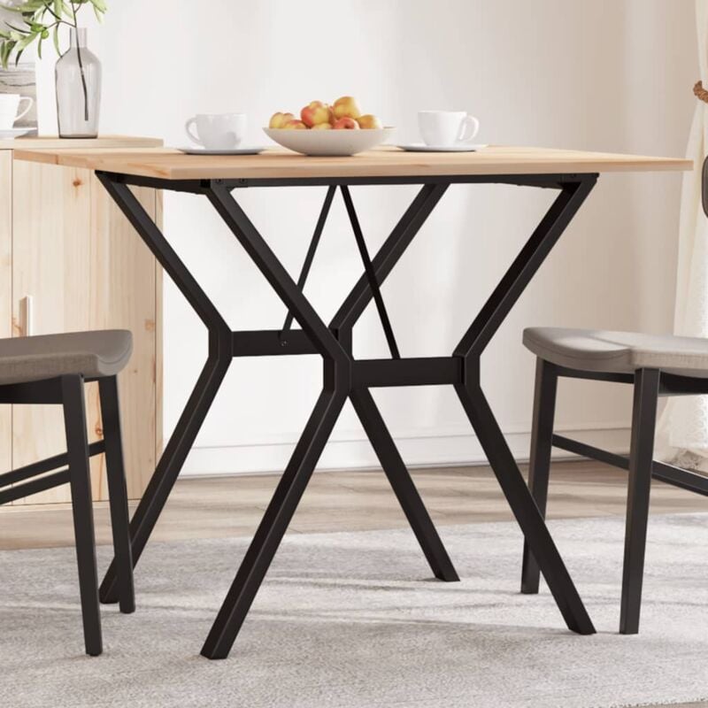 foto del prodotto tavolo da pranzo telaio a y 80x80x75 cm legno pino e acciaio vidaxl