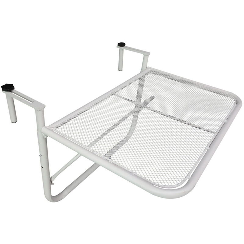 foto del prodotto tavolo da ringhiera altezza regolabile 3 livelli in metallo. 60x56.5x45cm bianco