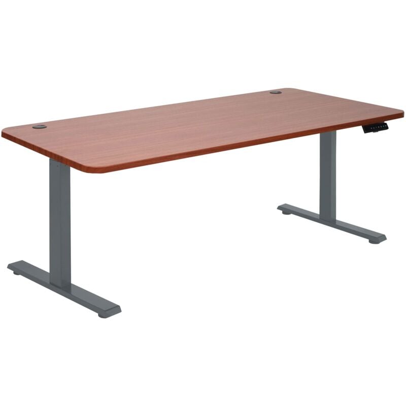 foto del prodotto tavolo da scrivania per computer regolabile elettricamente in altezza 160 x 80 cm hdf acciaio grigio antracite 040006048