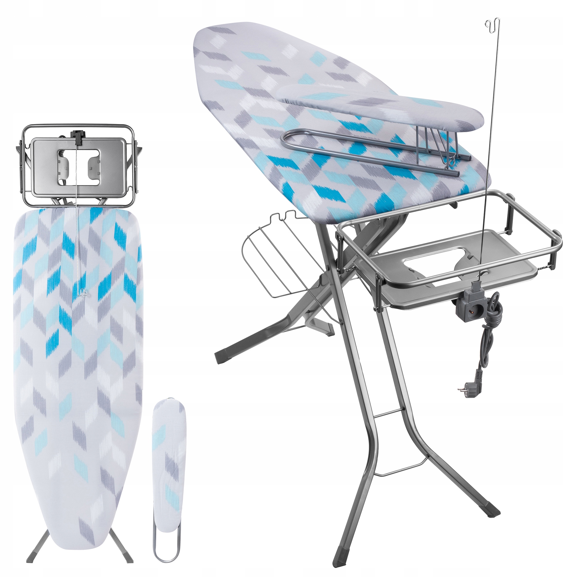 foto del prodotto tavolo da stiro kadax grande completo 130x48 cm con manico in ferro + manicotto