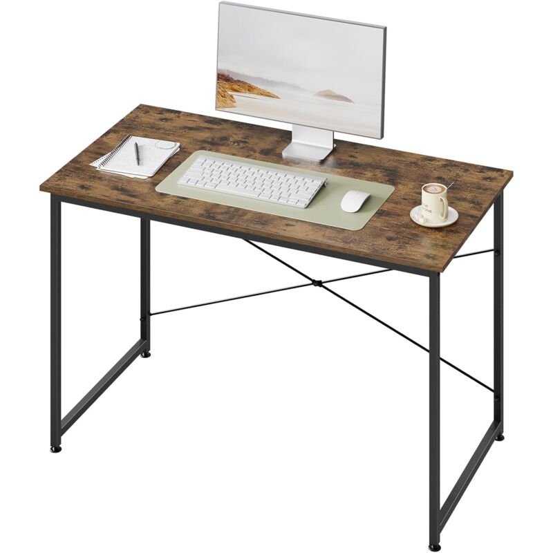 foto del prodotto tavolo da studio scrivania per computer, postazione di lavoro moderna per ufficio, tavolo da pranzo per casa e ufficio, 120x60 cm, marrone vintage
