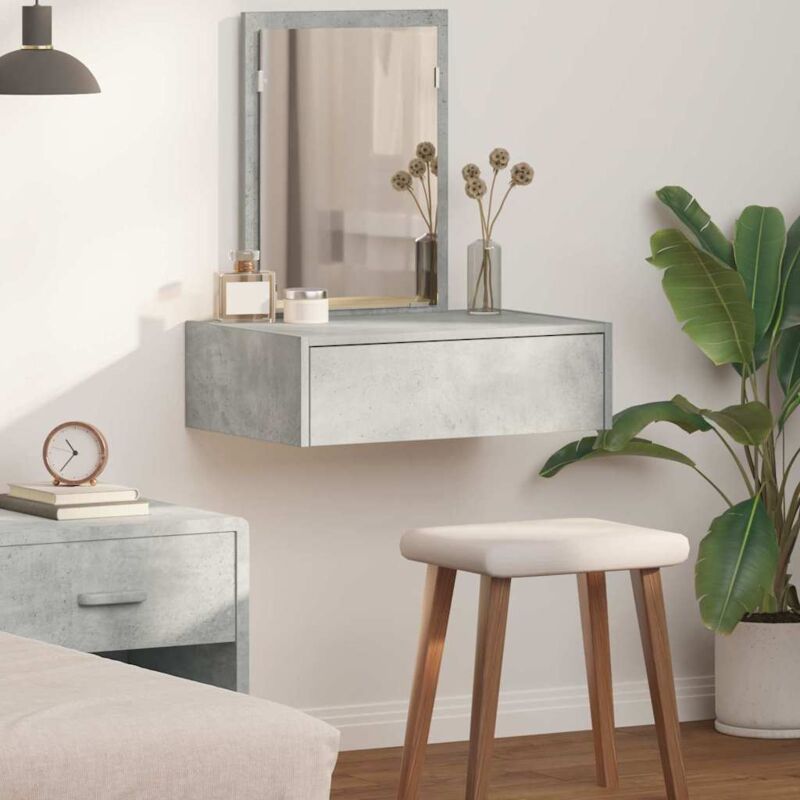 foto del prodotto tavolo da toeletta a muro grigio cemento 60x40x70 cm vidaxl