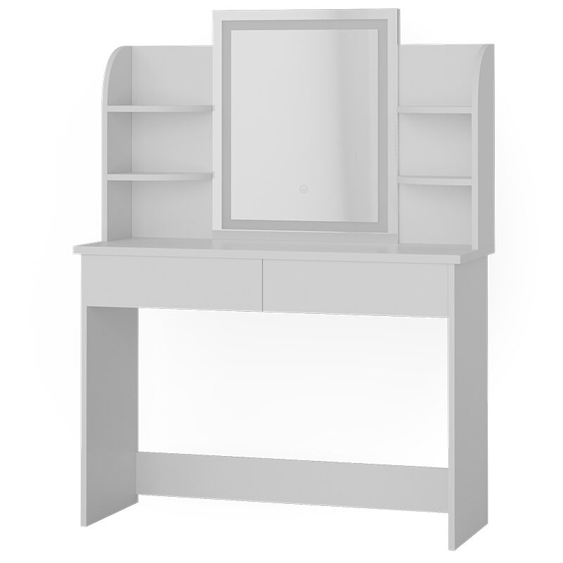 foto del prodotto tavolo da toeletta charlotte, bianco, 106 cm con specchio a led vicco