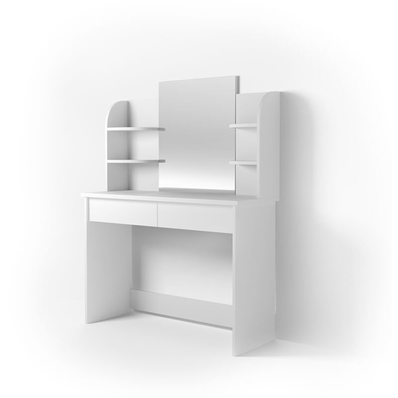 foto del prodotto tavolo da toeletta charlotte, bianco, 108 cm con specchio vicco