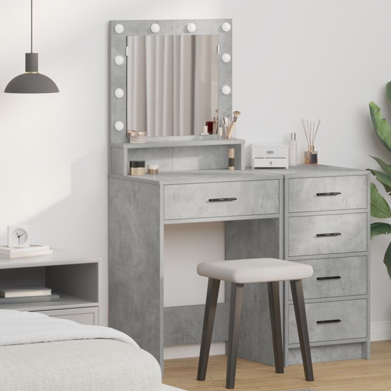 foto del prodotto tavolo da toeletta con cassetto grigio cemento 50 x 41 x 135 cm - vidaxl