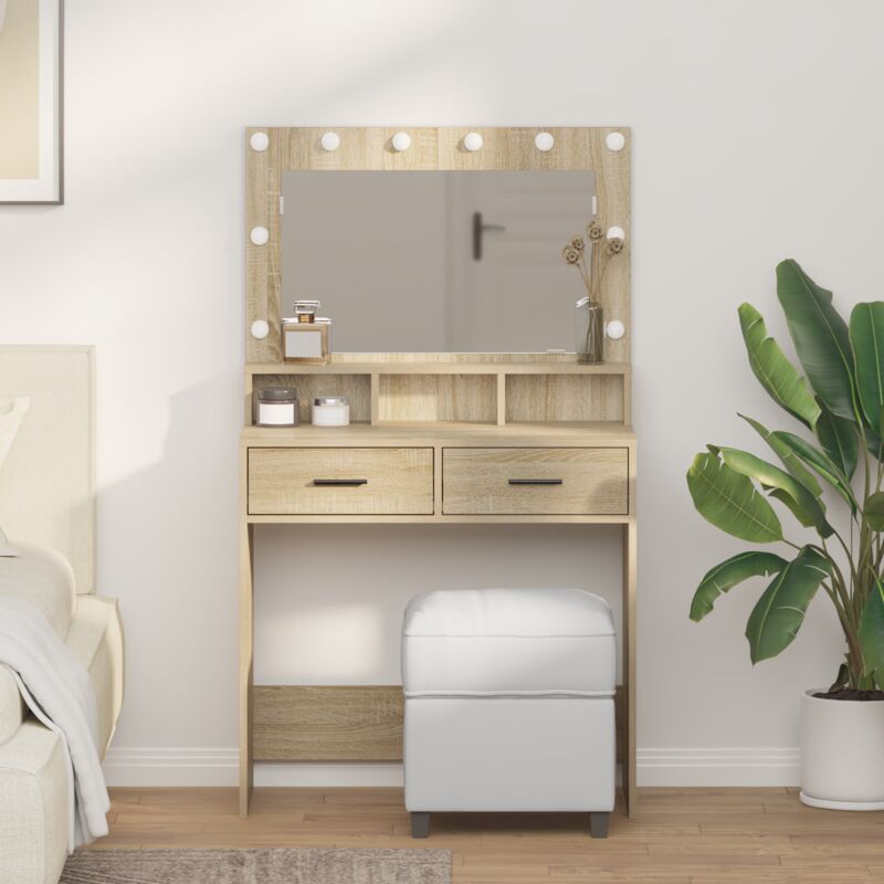 foto del prodotto tavolo da toeletta con cassetto rovere sonoma 79 x 41 x 135 cm vidaxl