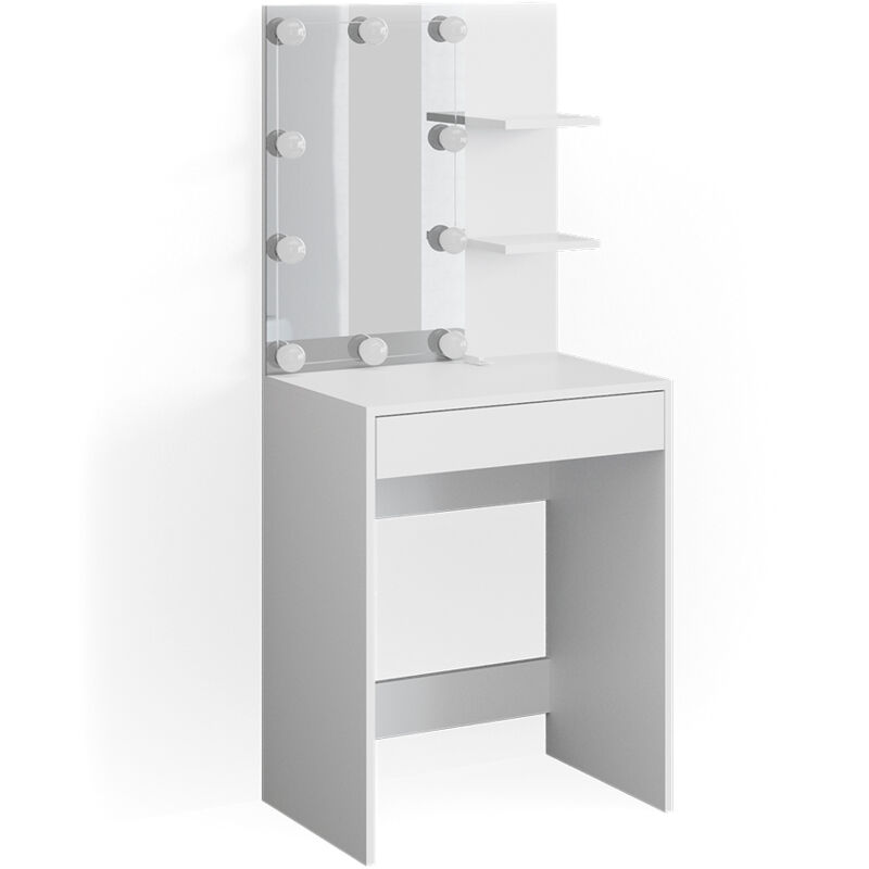 foto del prodotto tavolo da toeletta isabelle, bianco, 60 cm con illuminazione a led vicco