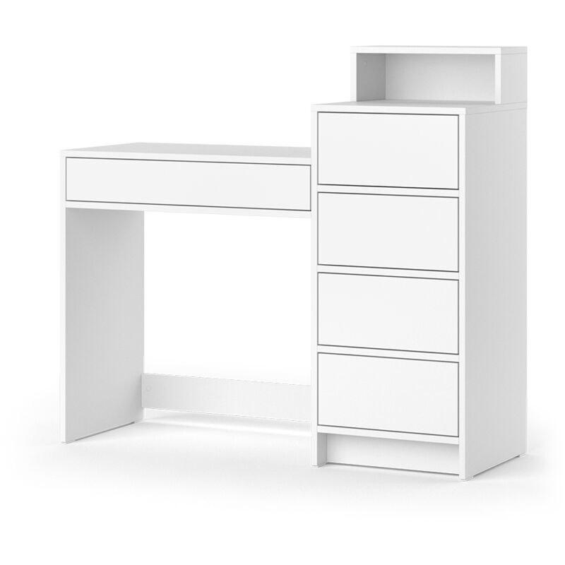 foto del prodotto tavolo da toeletta naara, bianco, 110.5 cm con 5 cassetti vicco