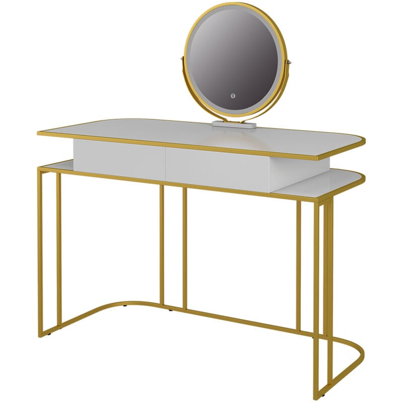 foto del prodotto tavolo da toeletta tiara, bianco oro, 110 cm vicco