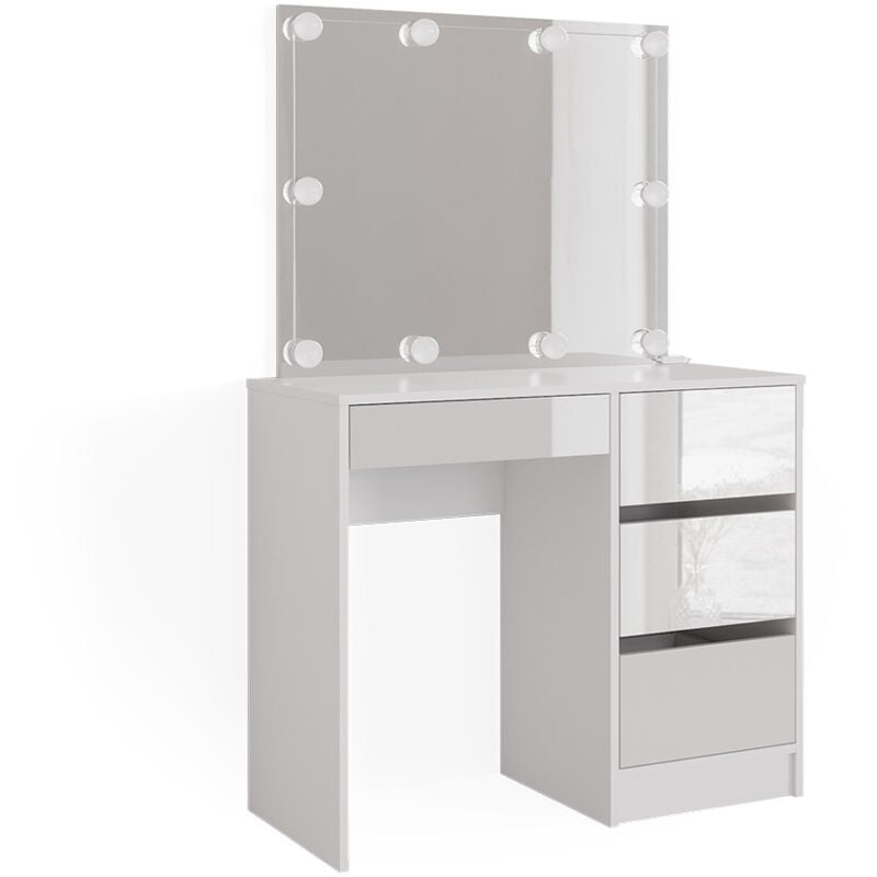 foto del prodotto tavolo da toilette sherry, bianco, 90 cm con illuminazione a led, vicco
