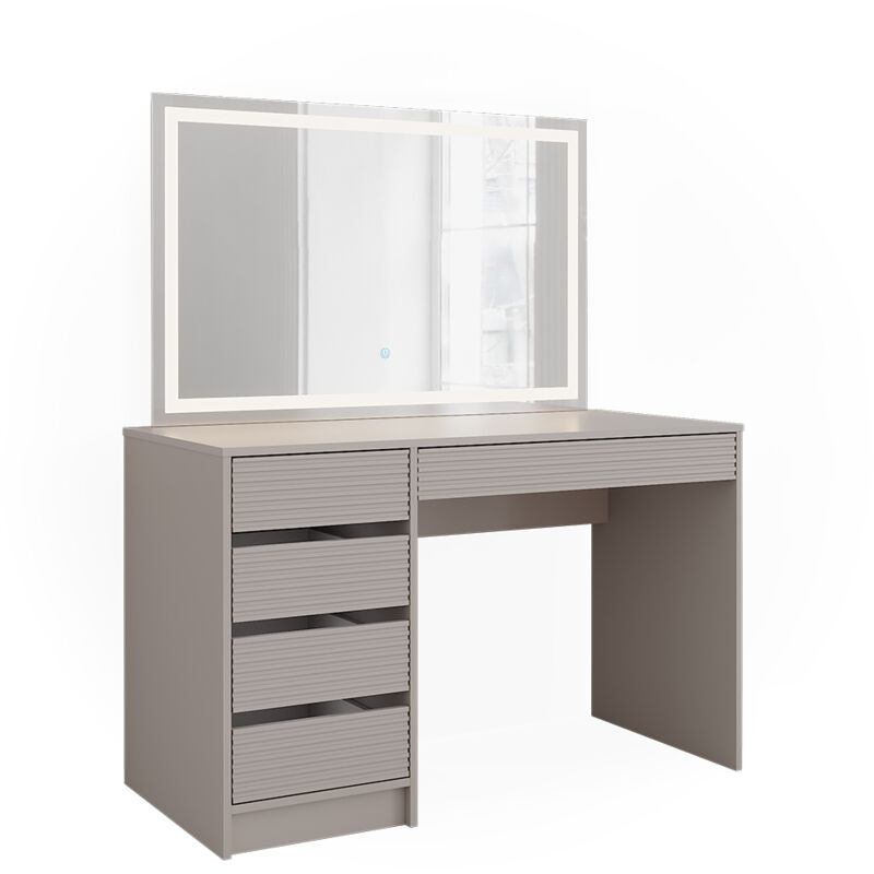 foto del prodotto tavolo da toilette sherry, cachemire, 120 cm con specchio a led vicco
