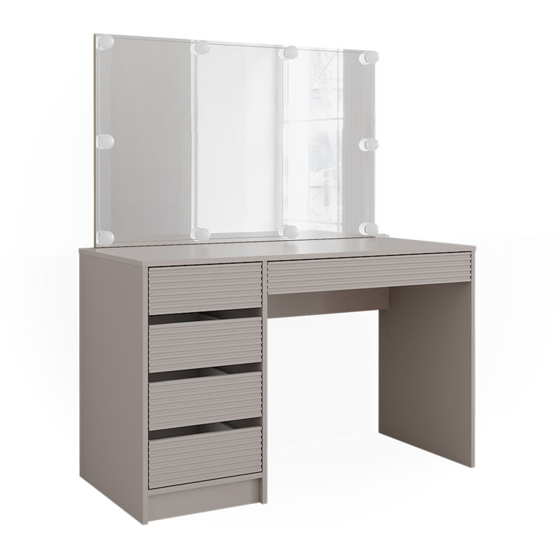 foto del prodotto tavolo da toilette sherry, cachemire, 120 cm con specchio e illuminazione a led vicco