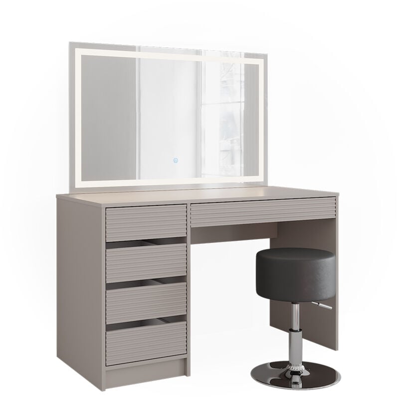 foto del prodotto tavolo da toilette sherry, cachemire, 120 cm con specchio led e sgabello vicco