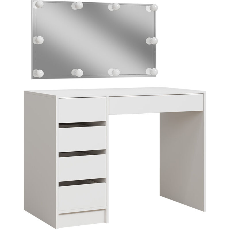 foto del prodotto tavolo da toilette thalia, bianco, 100 cm con illuminazione a led vicco