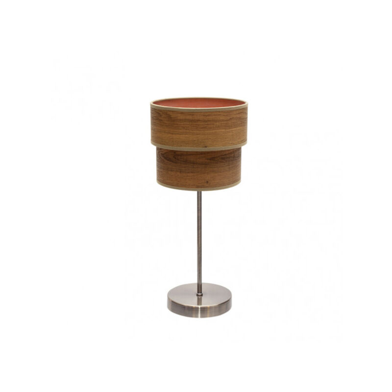 foto del prodotto tavolo doppio smile 1xe14 pelle/legno scuro 44x18x18 cm
