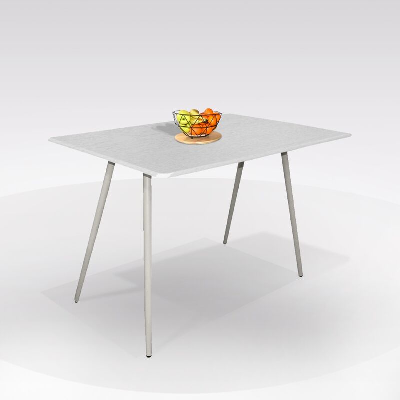 foto del prodotto tavolo dudu fisso 120x70 alluminio e bianco frassinato