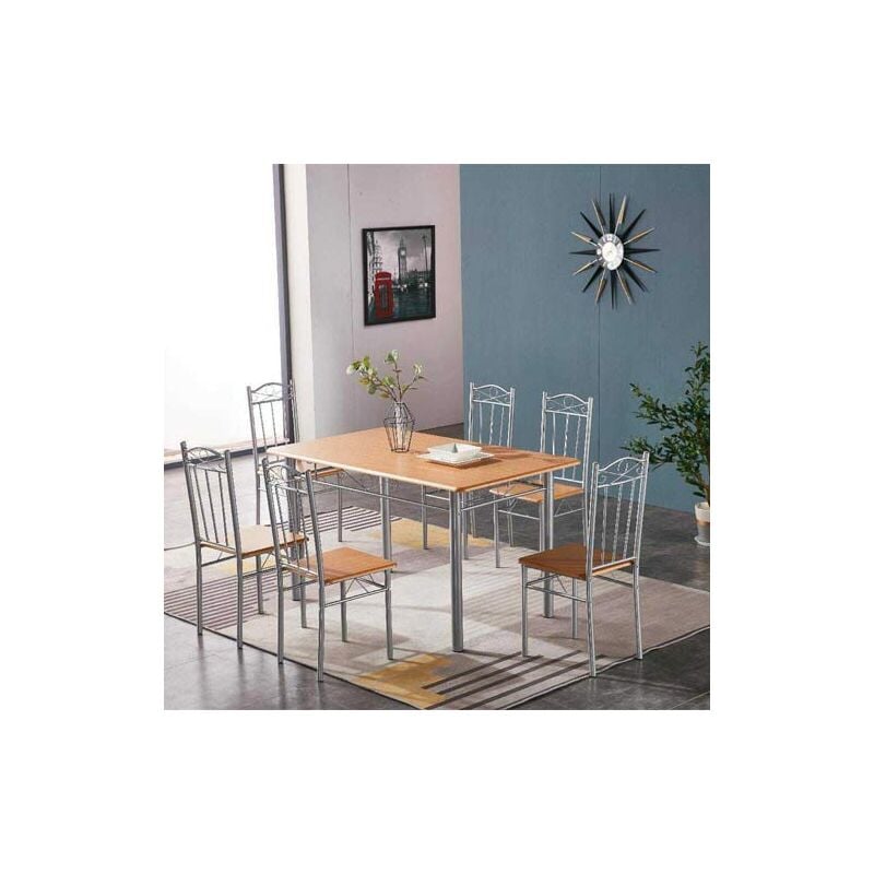 foto del prodotto tavolo e sedia da cucina, con struttura in acciaio e