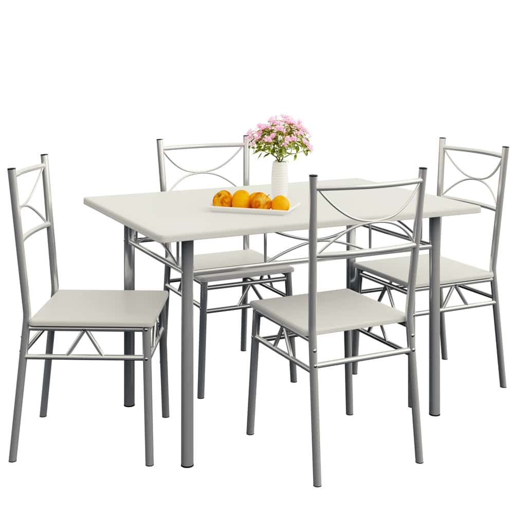 foto del prodotto tavolo e sedie paul set 5 pezzi bianco cucina sala pranzo